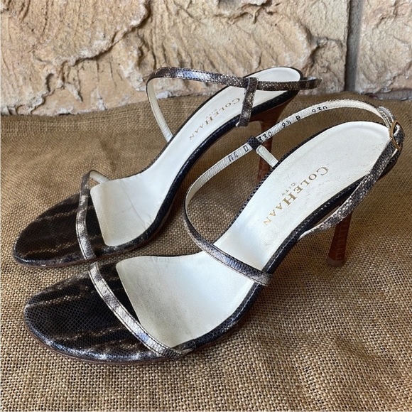 Cole Haan City Genuine, Snakeskin Heel Strap Sexy Size 9 1/2 B - Picture 2 of 13